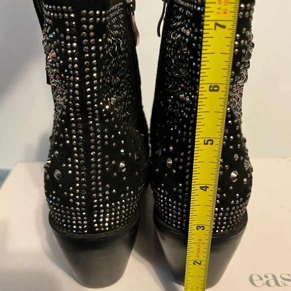 Elegant Black Studded Ankle Booties by ISNOM - Picture 15 of 16